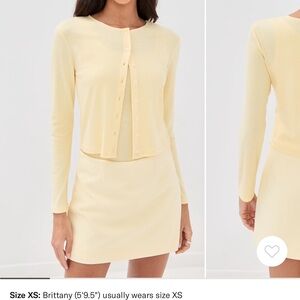 Stylish Yellow Knit Cardigan by Le bop. Never worn